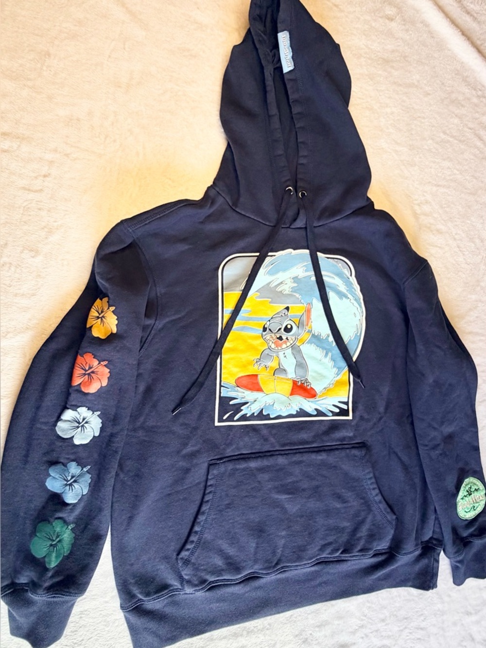 Disney Stitch Surf Hoodie XL Surf’s Up Kauai Graphic Hoodie